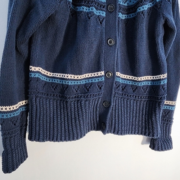 L.L. Bean Blue Cardigan Sweater - Picture 3 of 9